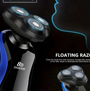 3in1 8D Scheerapparaat USB Oplaadbaar Zwart/Blauw
