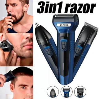 3in1 Scheerapparaat Set Blauw/Zwart - Oplaadbare Trimmer & Body Shaver