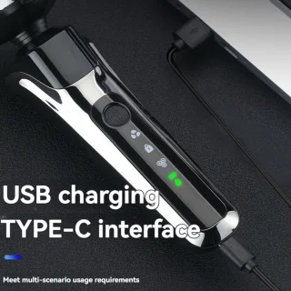3in1 USB Oplaadbaar Scheerapparaat met Baard- en Neustrimmer Zilver Chrome