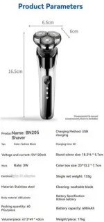 3in1 USB Oplaadbaar Scheerapparaat met Baard- en Neustrimmer Zilver Chrome