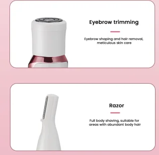 4-in-1 Dames Scheerapparaat USB Oplaadbaar Wit/Roze