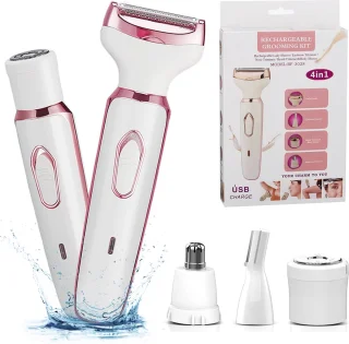 4-in-1 Dames Scheerapparaat USB Oplaadbaar Wit/Roze