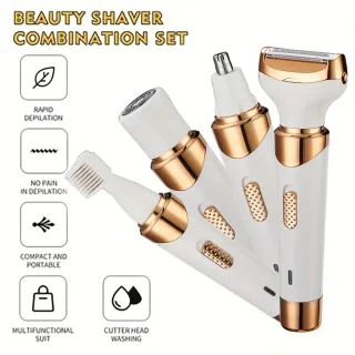 4-in-1 Dames Scheerapparaat Wit/Goud USB-Oplaadbaar