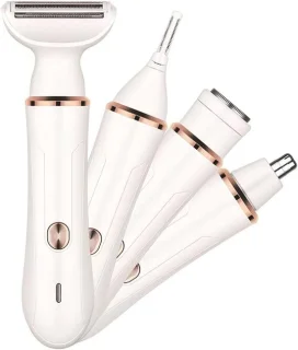 4-in-1 gezichts- en lichaamshaartrimmer voor vrouwen, wit