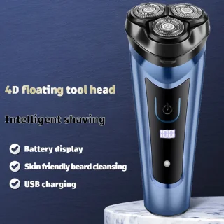 4D TOUCH 3-Koppen Scheerapparaat USB Oplaadbaar Zwart Unisex