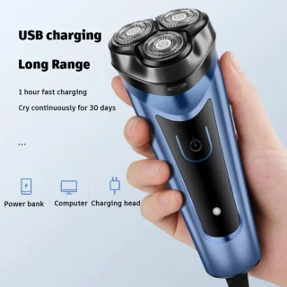 4D TOUCH Scheerapparaat USB Oplaadbaar Zwart/Blauw Unisex
