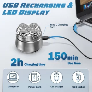5D Bald Shaver Elektrisch Scheerapparaat