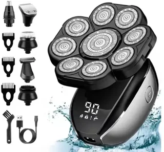6-in-1 Elektrisch Scheerapparaat Mannen met 10 Opzetstukken