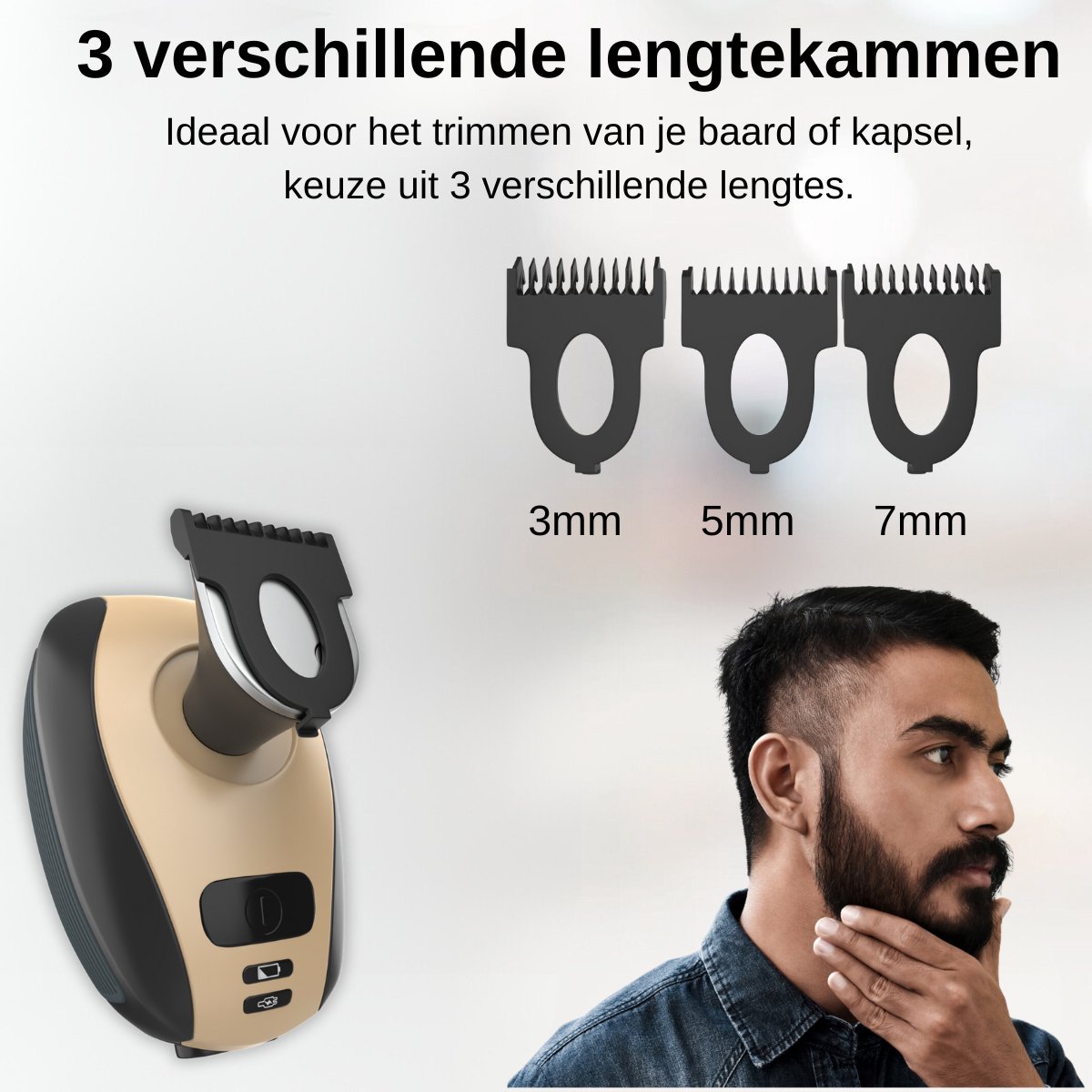 BAESS 5 in 1 Scheerapparaat Gezicht & Hoofd Zwart/Goud