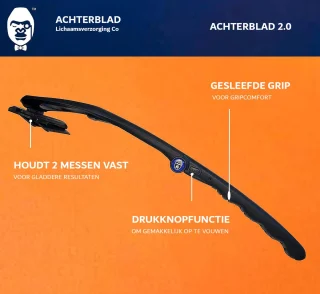 Bakblade Back Shaver Rugscheermes met 2 Navulmesjes