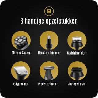 BAØRD 6 in 1 Hoofdscheerapparaat Zilver