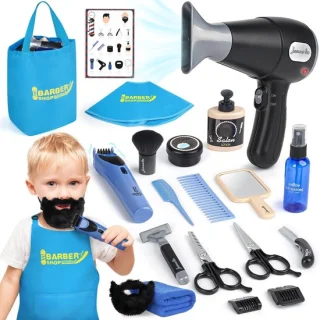 Barbershop speelset voor kinderen met haardroger en scheerapparaat - SnelShoppen
