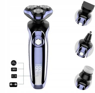 Bedee 5-in-1 elektrisch scheerapparaat voor heren zwart paars