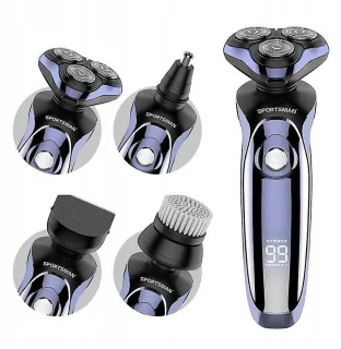 Bedee 5-in-1 elektrisch scheerapparaat voor heren zwart paars