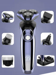 Bedee 5-in-1 elektrisch scheerapparaat voor heren zwart paars