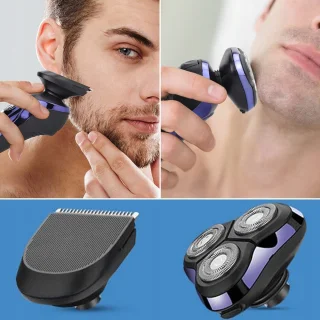 Bedee 5-in-1 elektrisch scheerapparaat voor heren zwart paars