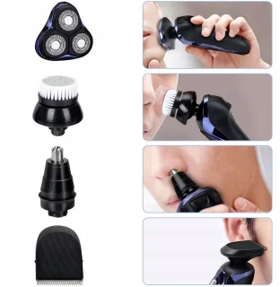 Bedee 5-in-1 elektrisch scheerapparaat voor heren zwart paars