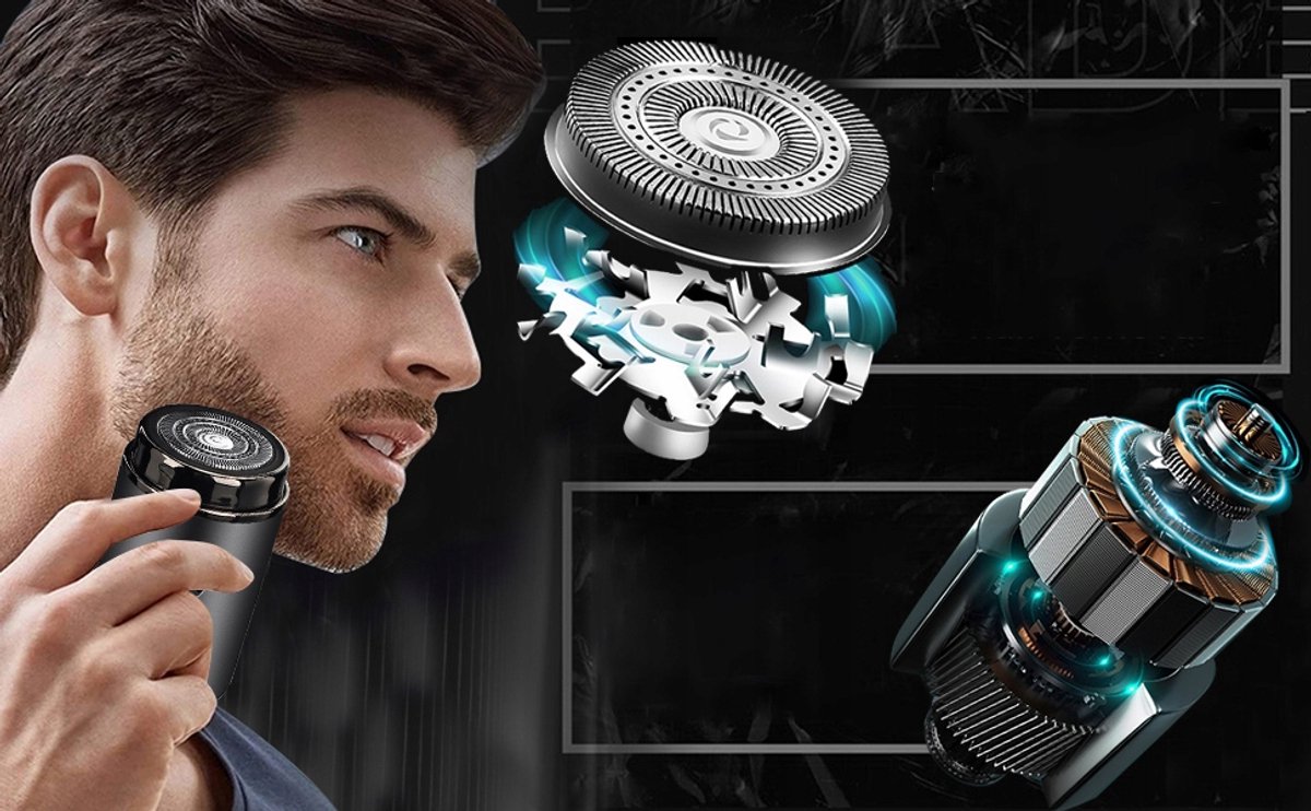 Bedee Mini Elektrisch Scheerapparaat Zwart USB Oplaadbaar