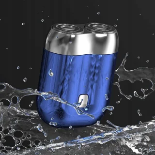 Bedee Mini elektrische scheerapparaat dubbele kop blauw USB-oplaadbaar