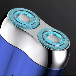 Bedee Mini elektrische scheerapparaat dubbele kop blauw USB-oplaadbaar