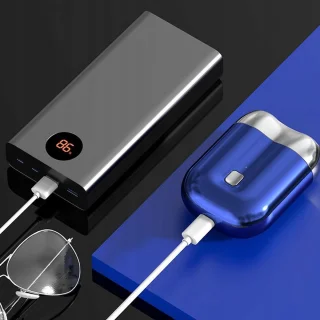 Bedee Mini elektrische scheerapparaat dubbele kop blauw USB-oplaadbaar