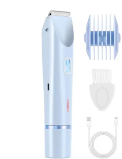 Bikini trimmer 2-in-1 - draadloos elektrisch scheerapparaat (blauw)
