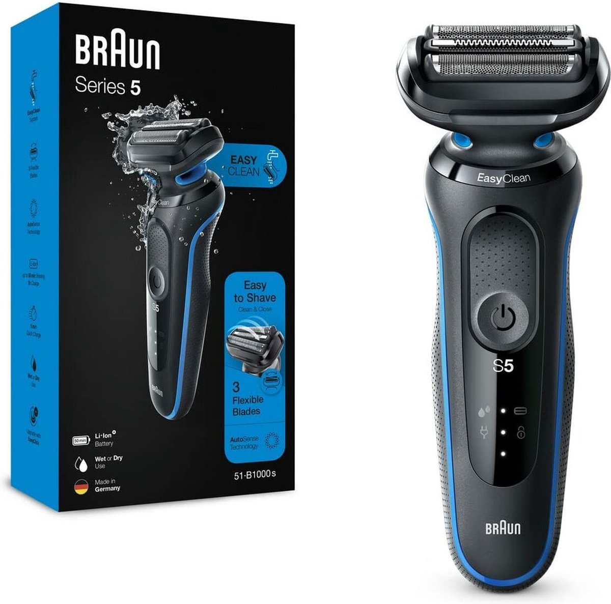 De Braun 551-B1000s Blauw in één oogopslag