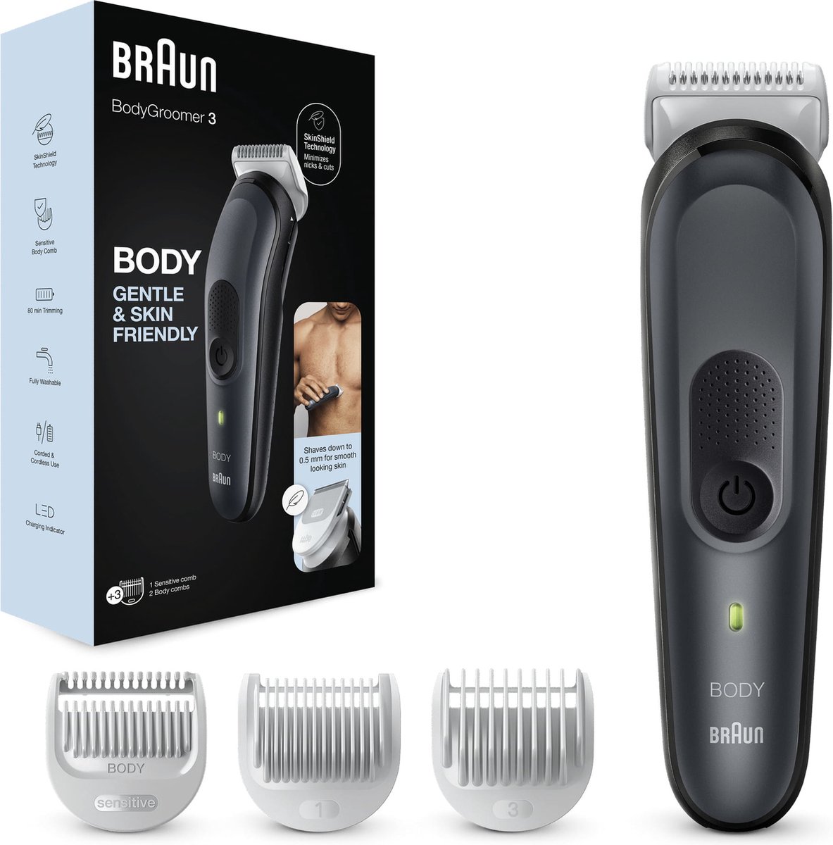 De Braun Bodygroomer Series 3 3340 Lichaamsverzorger Heren in één oogopslag
