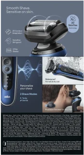 Braun Series 6 62-B1200S Elektrisch Scheerapparaat Blauw