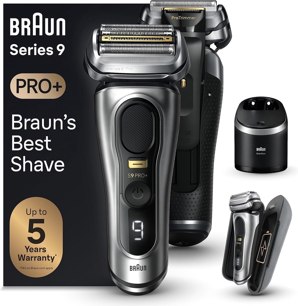 De Braun Series 9 Pro+ 9577cc Scheerapparaat Zilver in één oogopslag
