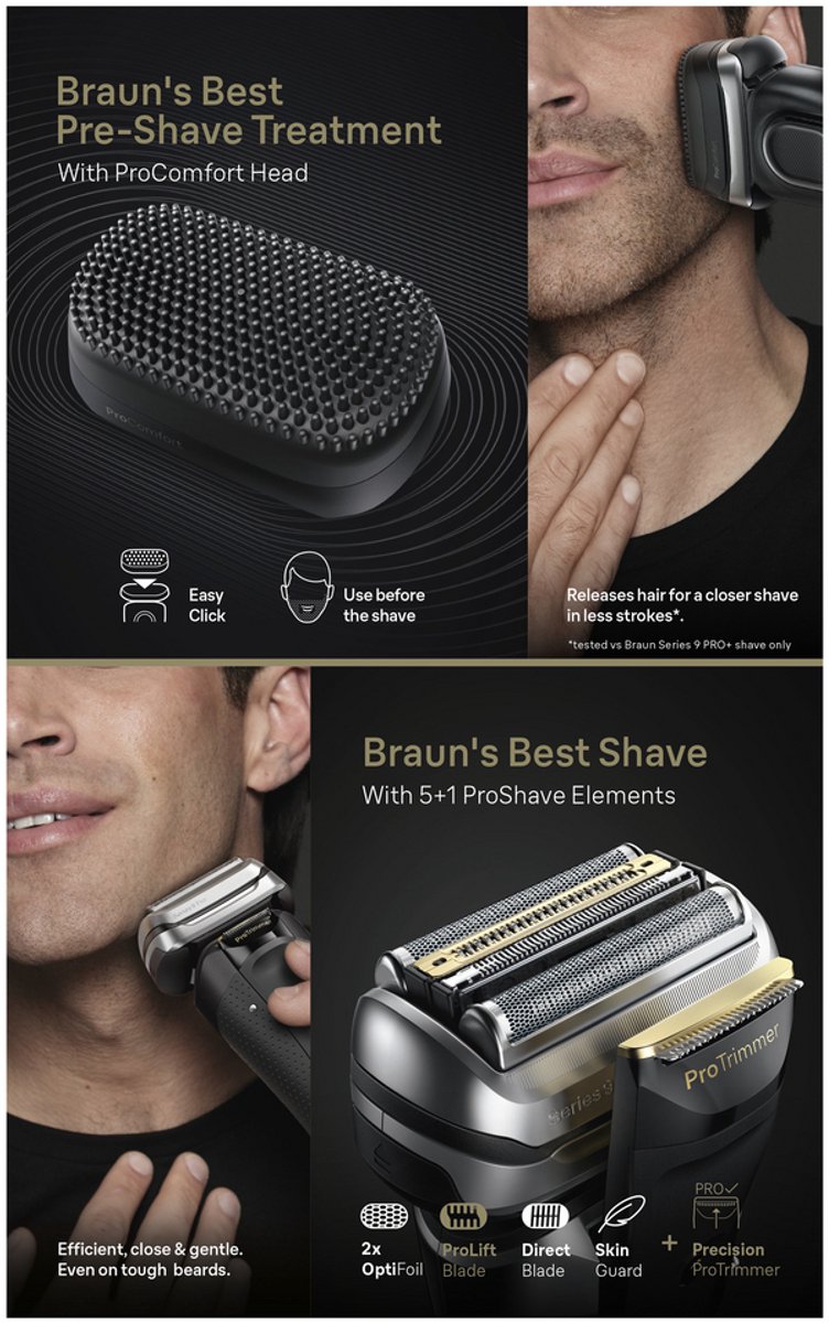 Wat vinden we goed aan de Braun Series 9 Pro+ 9590cc Scheerapparaat Zwart
