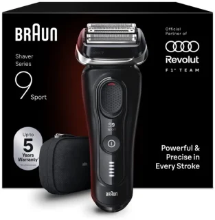 Braun Series 9 Sport Elektrisch Scheerapparaat - met 4+1 Precisie Kop & Trimmer - SensoAdapt voor elke Baarddichtheid - Tot 60 min - Nat & Droog - 9110s - Zwart - Scheerapparaat voor Mannen