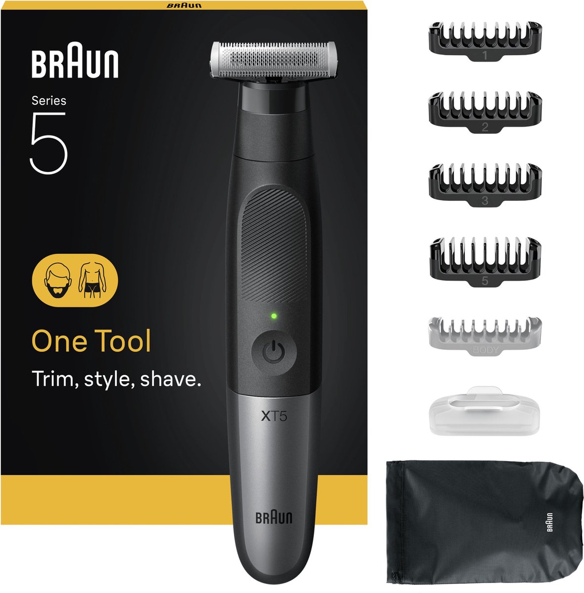 De Braun Series X XT5100 All-in-One Scheerapparaat Grijs in één oogopslag