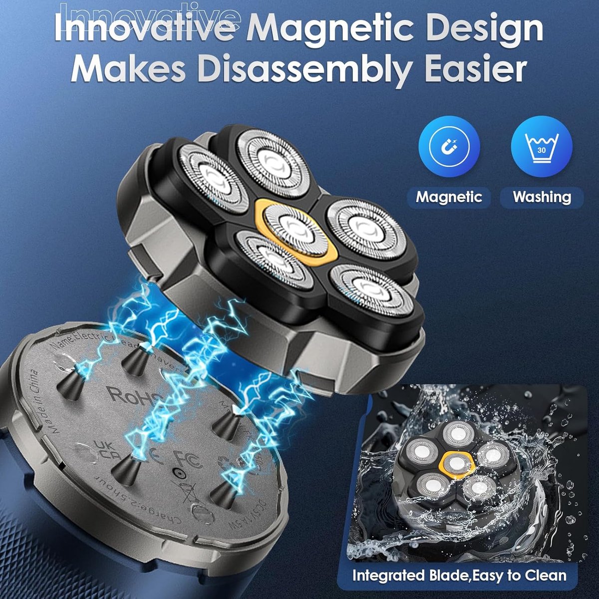 Wat vinden we goed aan de DailySupplies Skull Shaver Scheerapparaat en Trimmer Blauw