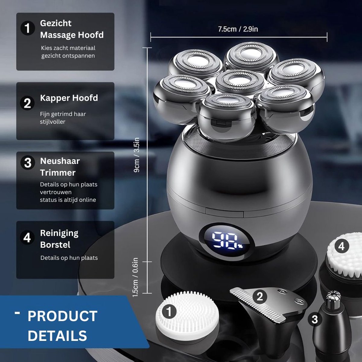 Wat vinden we goed aan de DailySupplies Skull Shaver Scheerapparaat Zwart