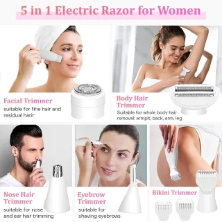 Dames 5-in-1 elektrisch scheerapparaat
