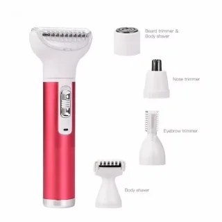 Dames 5-in-1 Scheerapparaat Set Rood USB-Oplaadbaar