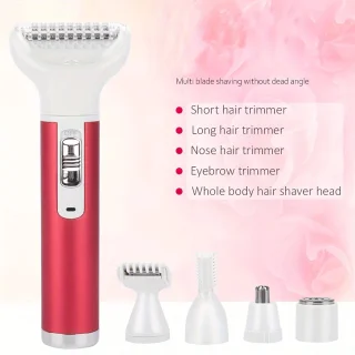 Dames 5-in-1 Scheerapparaat Set Rood USB-Oplaadbaar