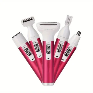 Dames 5-in-1 Scheerapparaat Set Rood USB-Oplaadbaar
