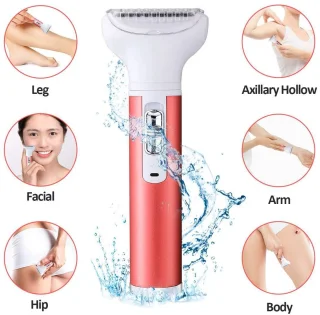 Dames 5-in-1 Scheerapparaat Set Rood USB-Oplaadbaar