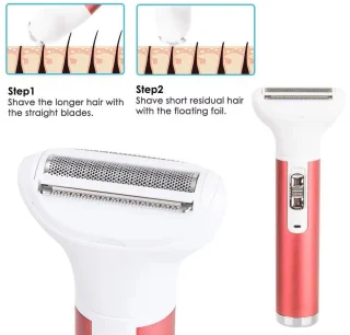 Dames 5-in-1 Scheerapparaat Set Rood USB-Oplaadbaar