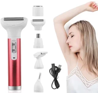 Dames 5-in-1 Scheerapparaat Set Rood USB-Oplaadbaar