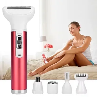 Dames 5-in-1 Scheerapparaat Set Rood USB-Oplaadbaar