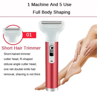 Dames 5-in-1 Scheerapparaat Set Rood USB-Oplaadbaar