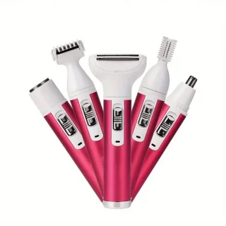 Dames 5-in-1 Scheerapparaat Set Rood USB-Oplaadbaar