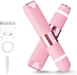 Dames Trimmer Elektrisch Scheerapparaat Gezicht en Lichaam Roze