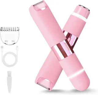 Dames Trimmer Elektrisch Scheerapparaat Gezicht en Lichaam Roze