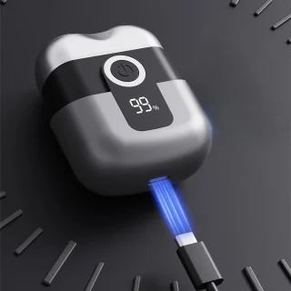 Digitale 2-Blade Scheerapparaat Mini USB Oplaadbaar Full Body Shaver & Baardtrimmer Grijs