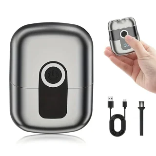 Digitale 2-Blade Scheerapparaat Mini USB Oplaadbaar Full Body Shaver & Baardtrimmer Grijs