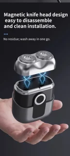 Digitale 2-Blade Scheerapparaat Mini USB Oplaadbaar Full Body Shaver & Baardtrimmer Grijs
